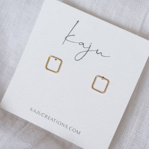 Square Gold Studs