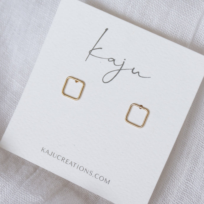 Square Gold Studs