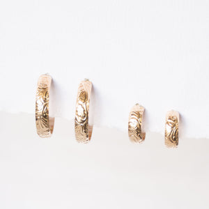 Gold Floral Hoops