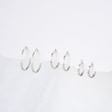 Load image into Gallery viewer, Flat Beaded Hoops