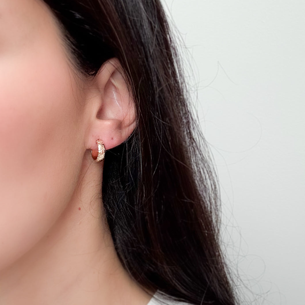 Gold Floral Hoops