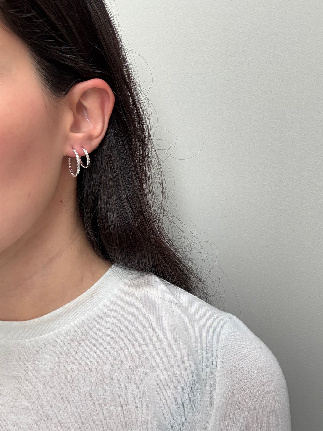 Flat Beaded Hoops