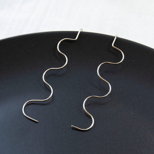 Wavy Earrings Sterling Silver