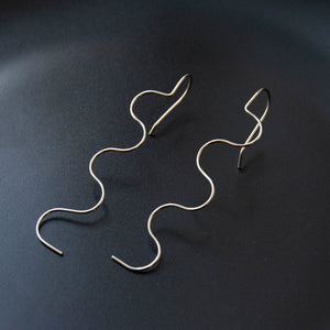 Wavy Earrings Sterling Silver